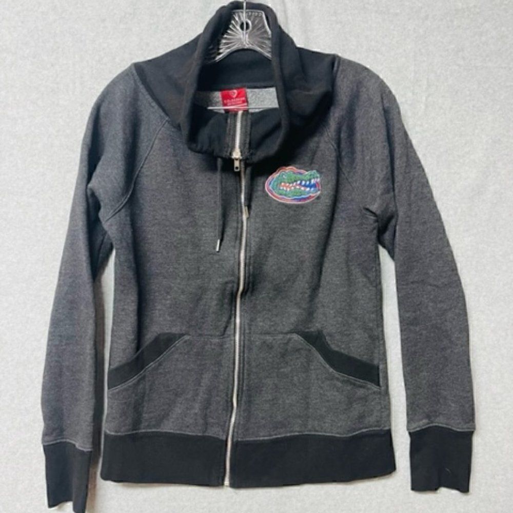 Colosseum Women's Florida Gators Black Blue Fleece Zip Up Jacket Large Good Cond